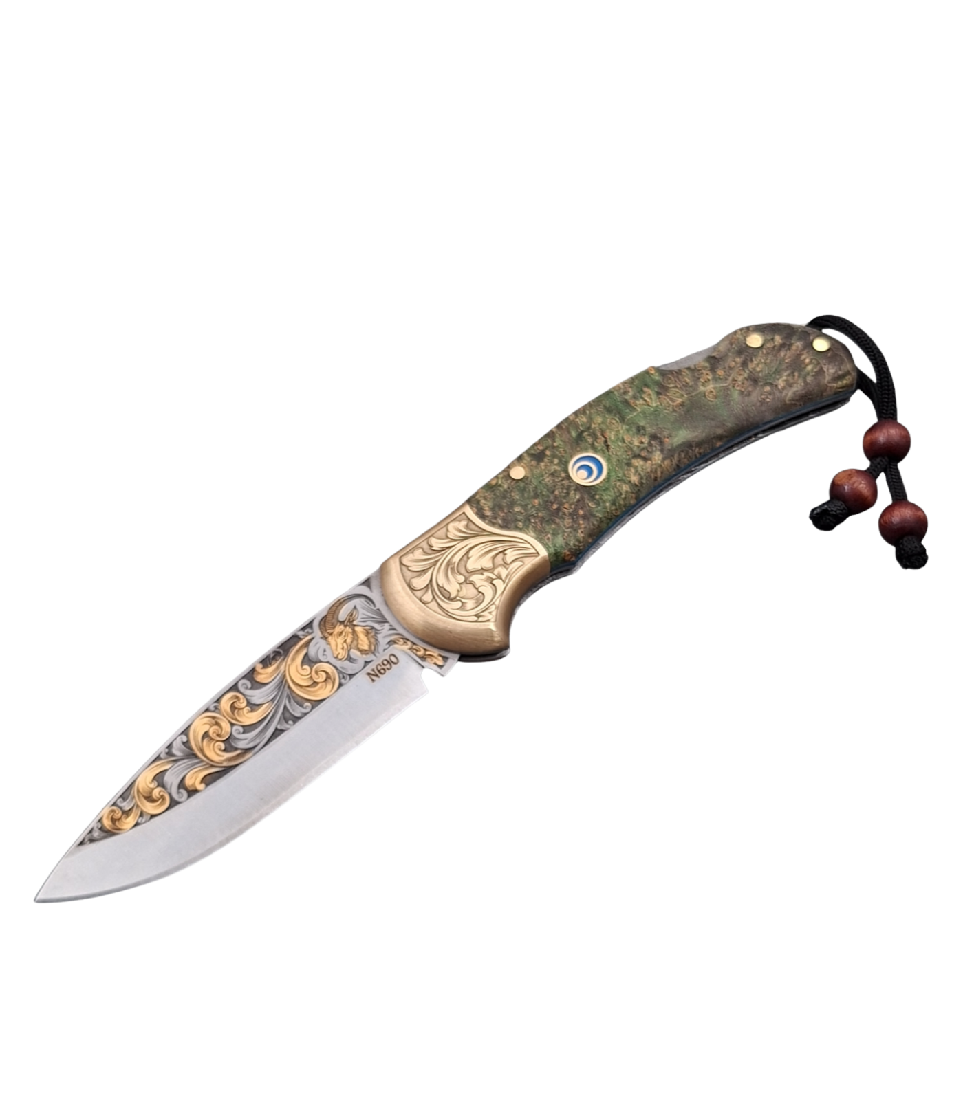 1 Altın Gravürlü N690 Böhler Çakı - Görsel 1